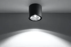 Moderne Lampen|Küchenlampen*Sollux Schwarzer Spot Decke Ø12cm rund GU10 Modern vielseitig
