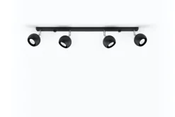 Sollux Schwarzer Strahler Stahl 4-flammig 80cm lang Retro GU10< Deckenleuchten|Spots