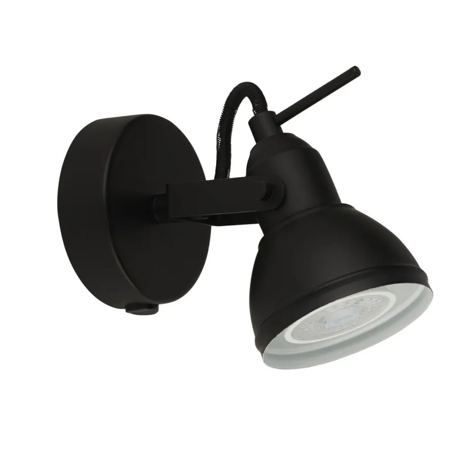 Searchlight Schwarzer Wandspot Metall verstellbar GU10 bis 50 W< Bürolampen|Wohnzimmerlampen