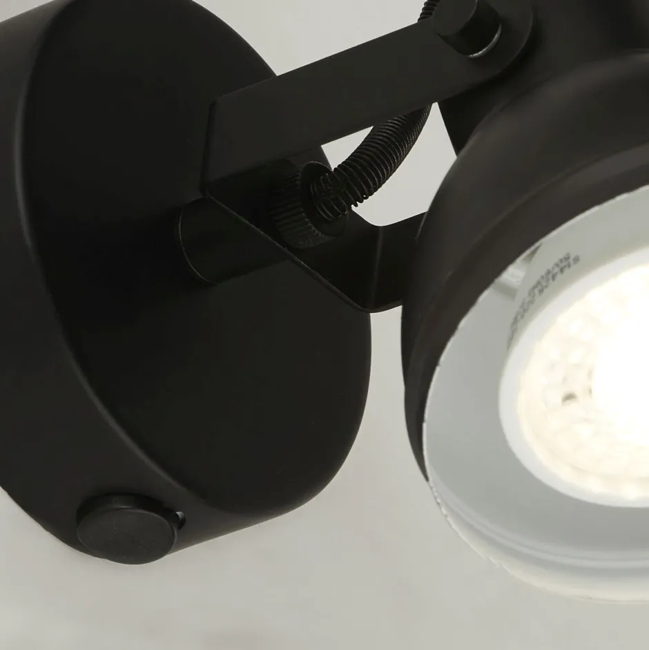 Searchlight Schwarzer Wandspot Metall verstellbar GU10 bis 50 W< Bürolampen|Wohnzimmerlampen