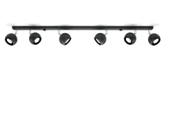 Deckenleuchten|Spots*Sollux Schwarzer Wohnzimmerstrahler Metall 120 cm lang GU10