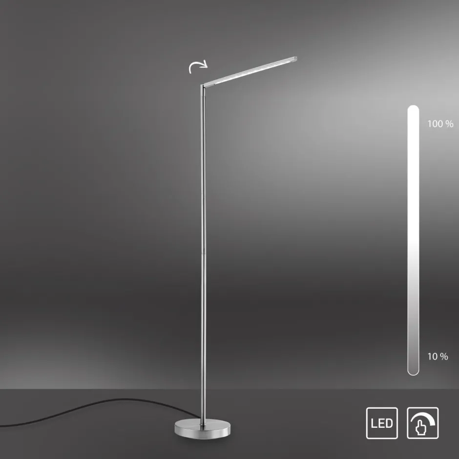 Wohnzimmerlampen|Metall Lampen*Just Light Schwenkbare LED Stehlampe in Stahl 3000 K dimmbar