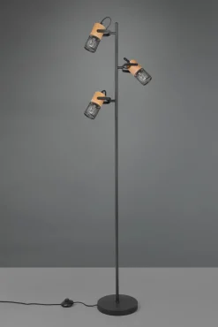 Trio Reality Schwenkbare Stehlampe Metall Holz 150 cm E14 Vintage< Wohnzimmerlampen|Metall Lampen