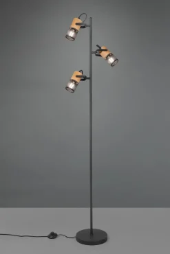 Trio Reality Schwenkbare Stehlampe Metall Holz 150 cm E14 Vintage< Wohnzimmerlampen|Metall Lampen