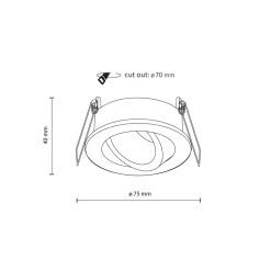 Metall Lampen|Moderne Außenleuchten*TK Lighting Schwenkbarer Einbauspot Metall Ø7,5 cm IP65 Schwarz