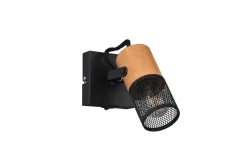 Trio Reality Schwenkbarer Wandspot Metall Holz T:9 cm E14 Schalter< Flurlampen|Bürolampen