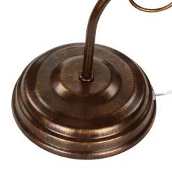 Lamkur Shabby braune Tischlampe Metall 39cm Jugendstil< Glaslampen|Shabby Chic Lampen