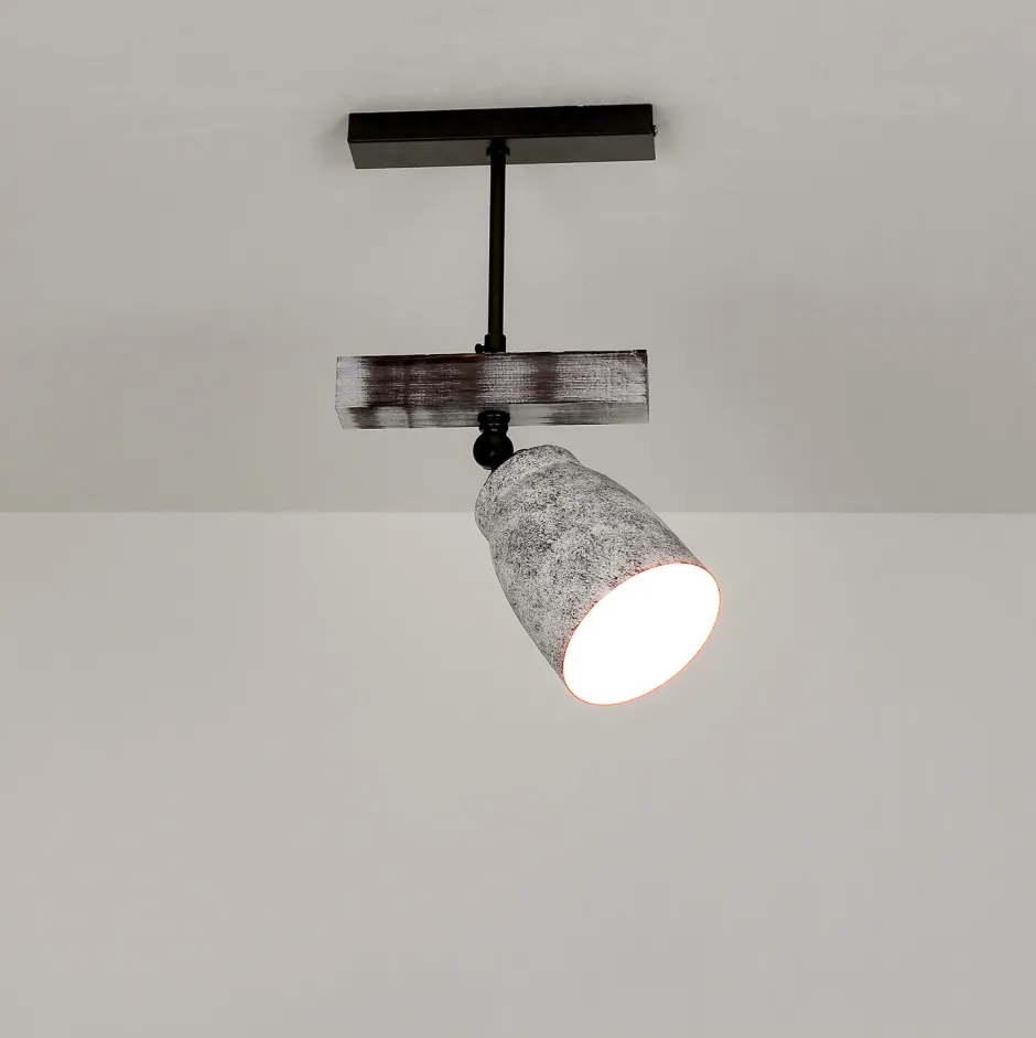 Luminex Shabby Chic Deckenlampe Weiß Grau schwenkbar AGAP< Wandleuchten|Küchenlampen