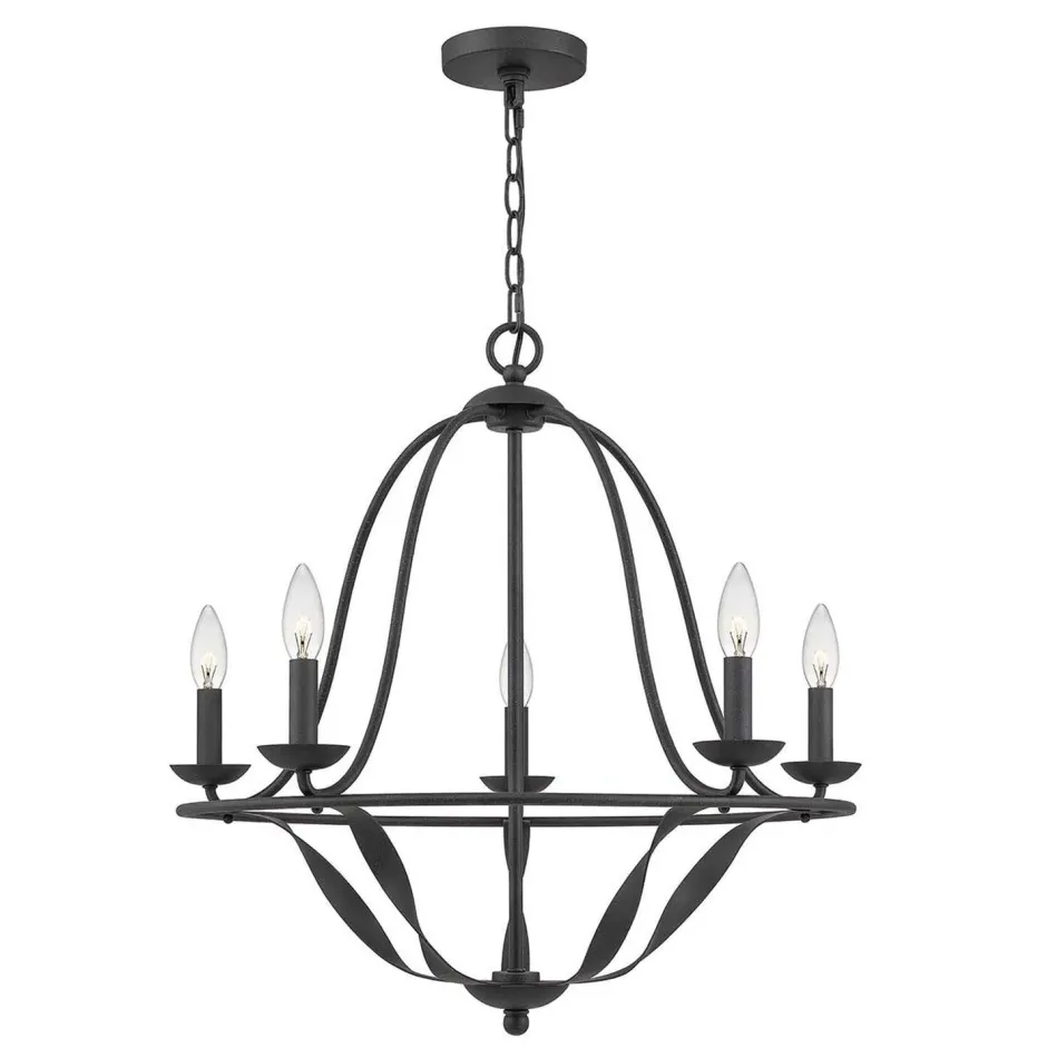 Wohnzimmerlampen|Esszimmer Lampen*Elstead Shabby Kronleuchter Metall Grau Ø 63,6 cm Rustikal