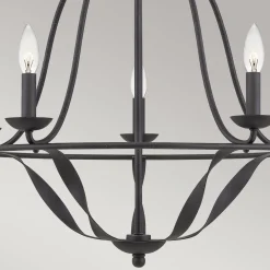 Wohnzimmerlampen|Esszimmer Lampen*Elstead Shabby Kronleuchter Metall Grau Ø 63,6 cm Rustikal