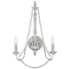 Wandleuchten|Schlafzimmer Lampen*Elstead Shabby Wandleuchte Metall Holzperlen H: 53,3 cm Grau Antik