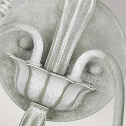 Wandleuchten|Schlafzimmer Lampen*Elstead Shabby Wandleuchte Metall Holzperlen H: 53,3 cm Grau Antik