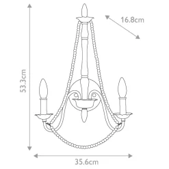 Wandleuchten|Schlafzimmer Lampen*Elstead Shabby Wandleuchte Metall Holzperlen H: 53,3 cm Grau Antik