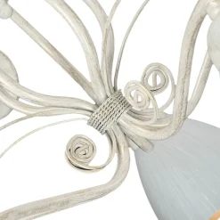 Hängelampen|Esszimmer Lampen*Lamkur Shabby Weiß Pendelleuchte Metall 5-flmg Esstisch