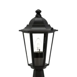 Rustikale Lampen|Wegeleuchten*Easylight Sockel Wegeleuchte Schwarz PARIS Landhausstil E27
