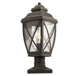 Rustikale Lampen|Vintage Lampen*Elstead Sockellampe Garten Terrasse 46 cm IP44 in Bronze antik