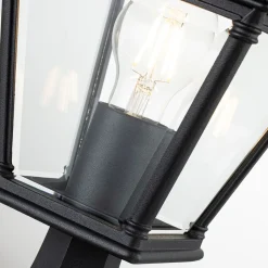 Gartenlaternen|Industrie Lampen*Elstead Sockelleuchte 39,3 cm IP44 Schwarz E27 Garten Weg