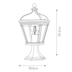 Gartenlaternen|Industrie Lampen*Elstead Sockelleuchte 39,3 cm IP44 Schwarz E27 Garten Weg