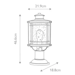Vintage Lampen|Metall Lampen*Elstead Sockelleuchte Aluminium Glas E27 IP44 46,6 cm hoch