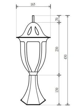 Rabalux Sockelleuchte außen Rustikal in Gold 43 cm IP43< Rustikale Lampen|Rustikale Außenleuchten