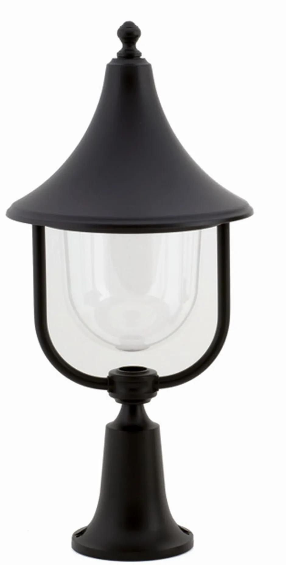 Außenleuchten Antik|Gartenlaternen*Lido Sockelleuchte außen Schwarz 57 cm IP43 E27 Rustikal