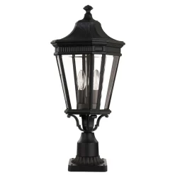 Außenleuchten Antik|Gartenlaternen*Elstead Sockelleuchte außen Schwarz H:57,5cm Rustikal IP44