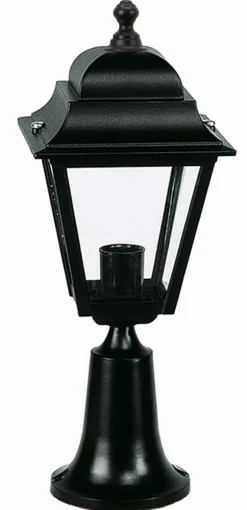 Lido Sockelleuchte außen Schwarz IP44 44cm Rustikal< Außenleuchten Antik|Gartenlaternen
