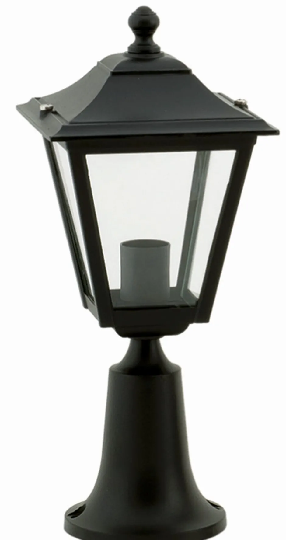 Außenleuchten Antik|Gartenlaternen*Lido Sockelleuchte außen Schwarz IP44 44cm E27 Rustikal