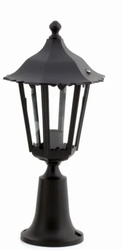 Außenleuchten Antik|Gartenlaternen*Lido Sockelleuchte außen Schwarz IP43 43 cm Rustikal