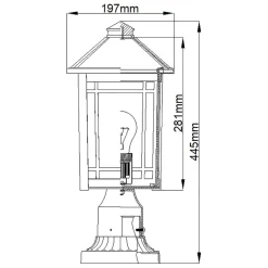 Elstead Sockelleuchte Garten E27 IP44 44,5 cm hoch Schwarz< Außenleuchten Antik|Gartenlaternen