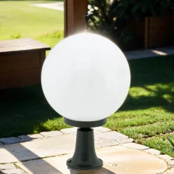 Lido Sockelleuchte Kugel Schirm 37cm klein IP43 E27 Schwarz< Vintage Lampen|Kugellampen