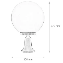 Lido Sockelleuchte Kugel Schirm 37cm klein IP43 E27 Schwarz< Vintage Lampen|Kugellampen