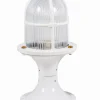 Gartenlaternen|Messinglampen*Lido Sockelleuchte Messing Glas E27 IP54 28 cm Weiß Maritim