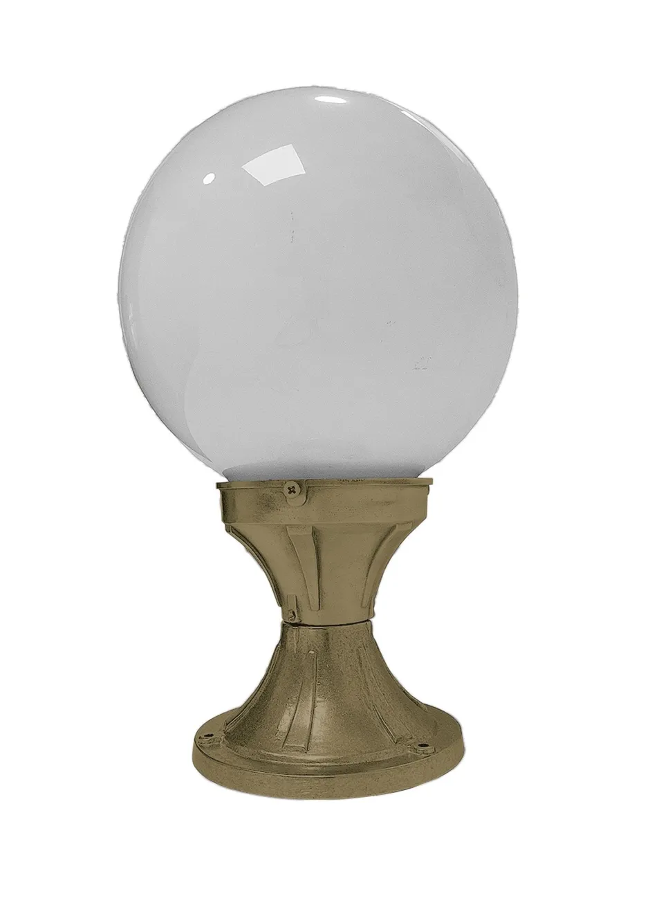 Andromeda Sockelleuchte Messing Glas 32 cm hoch IP43 E27 Kugel Schirm< Industrie Lampen|Kugellampen