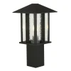 Rustikale Lampen|Wegeleuchten*Searchlight Sockelleuchte Schwarz 45 cm IP44 E27 Aluminium Glas