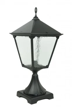 SU-MA Sockelleuchte Schwarz Aluminium 74cm Rustikal< Außenleuchten Antik|Gartenlaternen