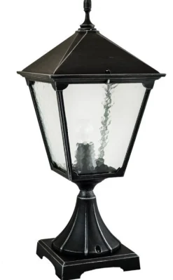 SU-MA Sockelleuchte Schwarz Aluminium 74cm Rustikal< Außenleuchten Antik|Gartenlaternen