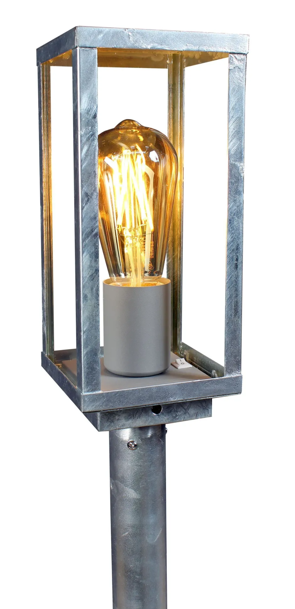 Metall Lampen|Vintage Lampen*Eco-Light Sockelleuchte Vintage Aluminium in Zink IP44 E27 100 cm