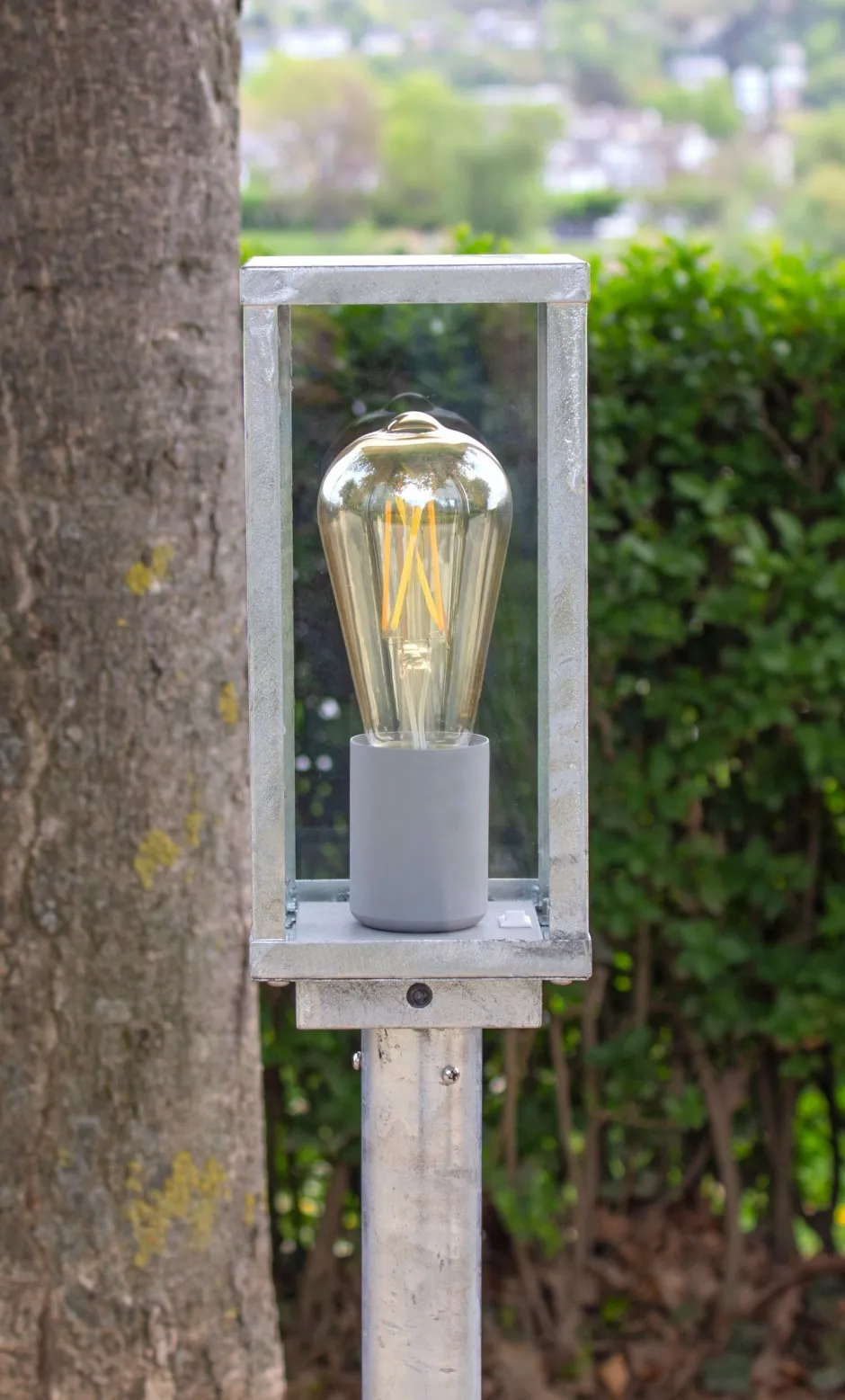 Metall Lampen|Vintage Lampen*Eco-Light Sockelleuchte Vintage Aluminium in Zink IP44 E27 100 cm