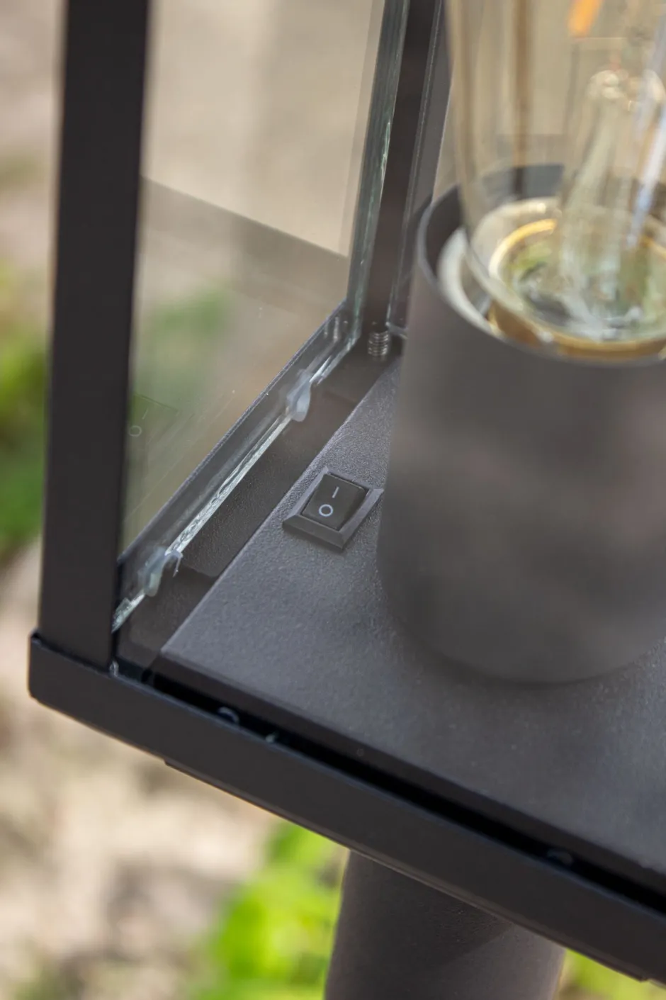 Metall Lampen|Vintage Lampen*Eco-Light Sockelleuchte Vintage Aluminium Schwarz IP44 E27 100 cm