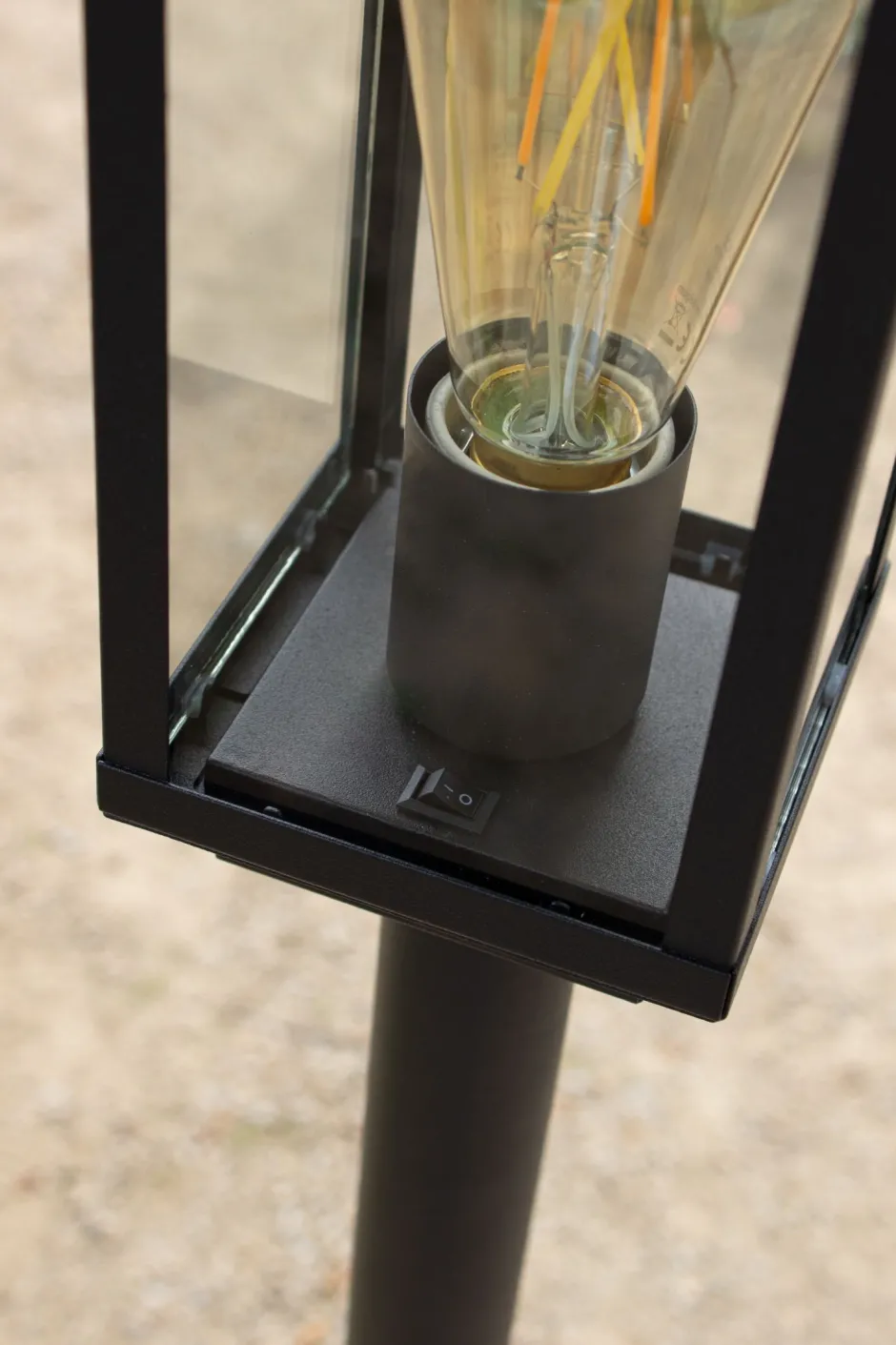 Eco-Light Sockelleuchte Vintage Aluminium Schwarz IP44 E27 50 cm< Metall Lampen|Vintage Lampen