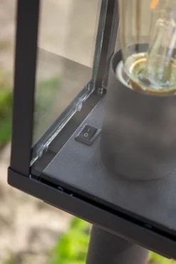 Eco-Light Sockelleuchte Vintage Aluminium Schwarz IP44 E27 50 cm< Metall Lampen|Vintage Lampen