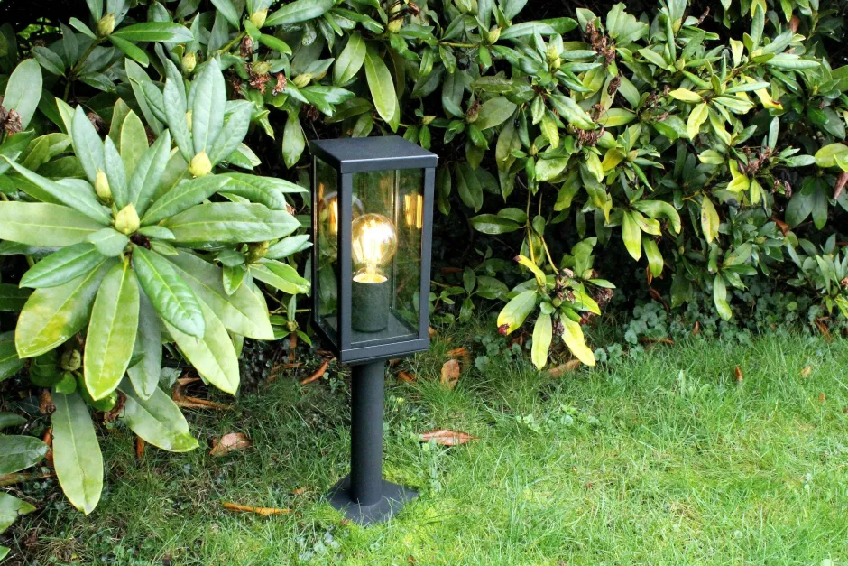 Eco-Light Sockelleuchte Vintage Aluminium Schwarz IP44 E27 50 cm< Metall Lampen|Vintage Lampen