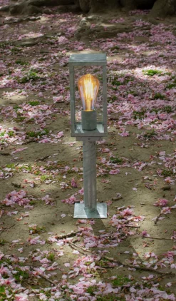 Eco-Light Sockelleuchte Vintage Aluminium in Zink IP44 E27 50 cm< Metall Lampen|Vintage Lampen