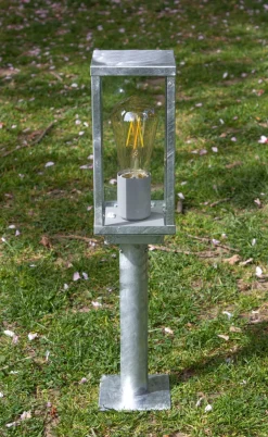 Eco-Light Sockelleuchte Vintage Aluminium in Zink IP44 E27 50 cm< Metall Lampen|Vintage Lampen