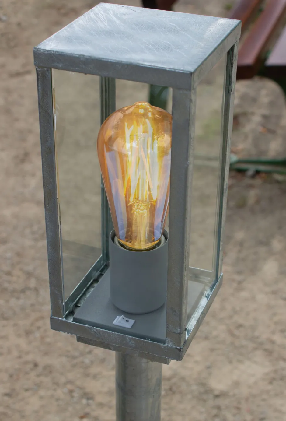 Eco-Light Sockelleuchte Vintage Aluminium in Zink IP44 E27 50 cm< Metall Lampen|Vintage Lampen