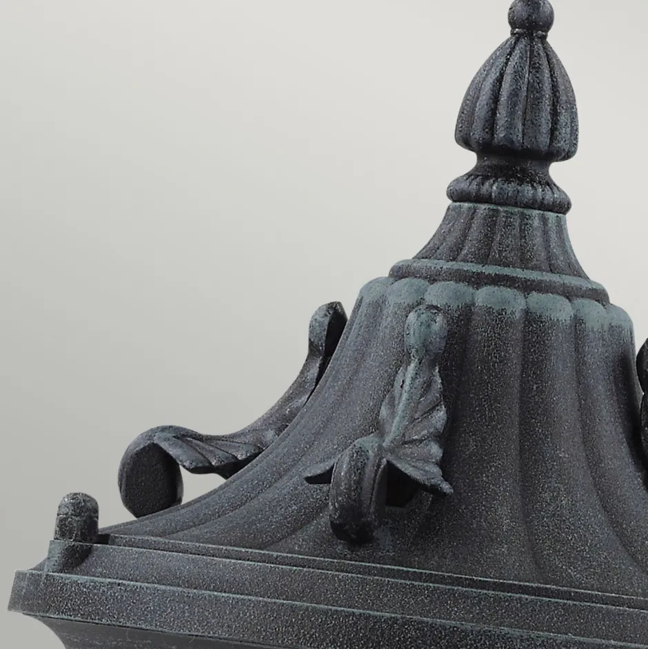 Elstead Sockelleuchte Vintage Rustikal Schwarz Grün antik 41 cm< Außenleuchten Antik|Rustikale Außenleuchten