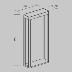 Maytoni Solar Pollerleuchte Aluminium Glas LED IP54 50 cm eckig< Moderne Außenleuchten|Wegeleuchten
