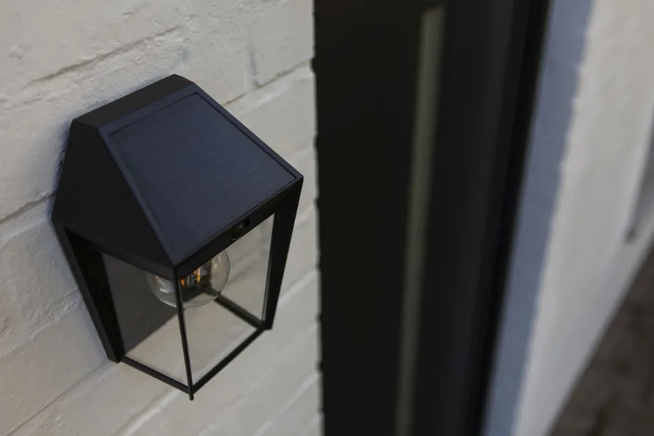 Eco-Light Solar Wandlampe mit Bewegungssensor E27 IP44 H:20,5 cm< Metall Lampen|Solarleuchten