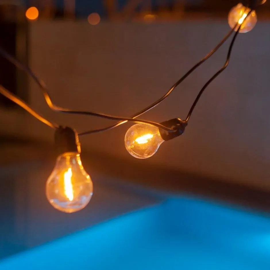 Newgarden Solarlichterkette außen LED 2700K Jute IP44 5m lang< Außenlichterketten|Solarleuchten